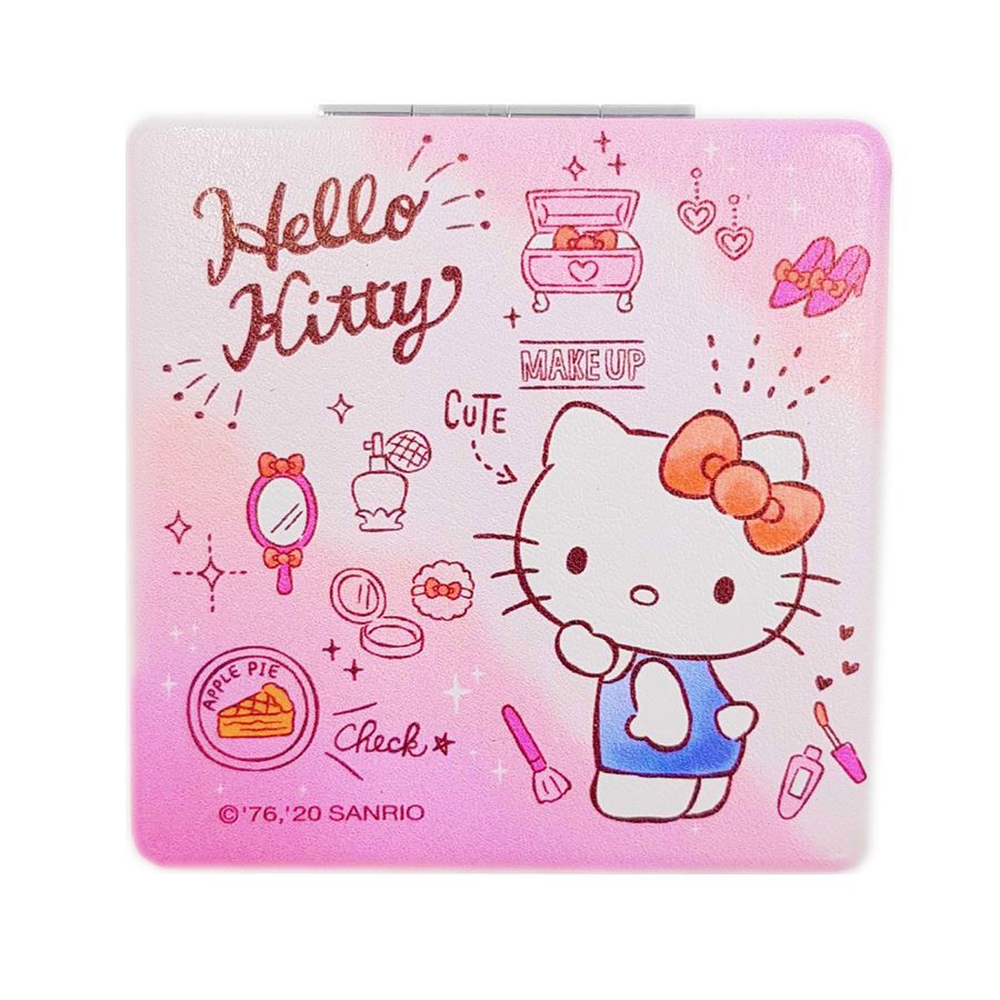 三麗鷗系列 Hello Kitty凱蒂貓方形雙面摺疊鏡 - KT-1630粉LTS-1632 白