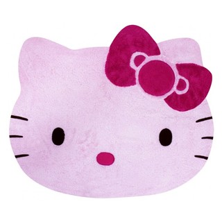 布偶的窩~正版授權 HELLO KITTY KT 頭型絨毛地墊 地墊踏墊 粉色