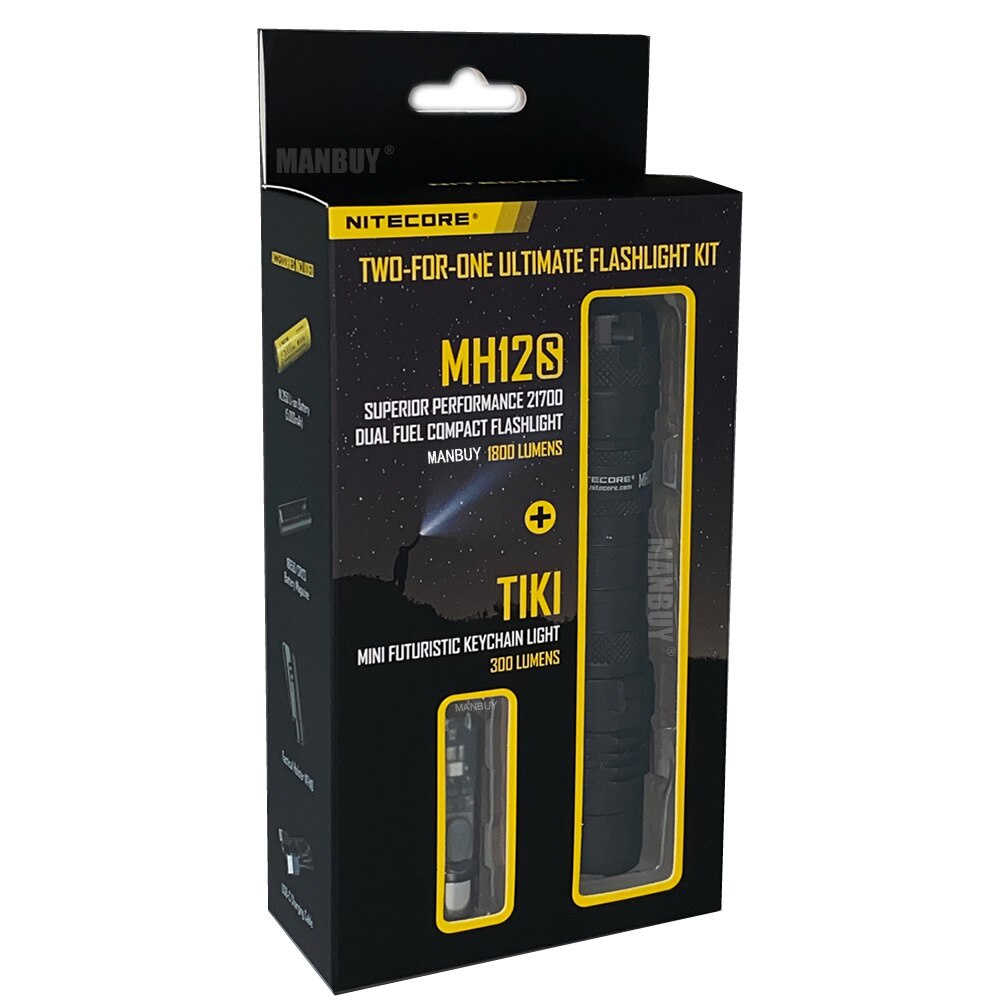 Nitecore MH12S + TIKI 套件可充電鑰匙燈兩個用於一個終極手電筒套件 TIKI LE / TIKI G