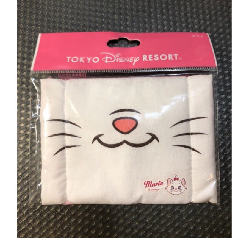《全新》日本迪士尼樂園限定瑪麗貓幼童兒童棉質布口罩/絕版可愛貓嘴動物白色