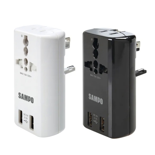 【SAMPO 聲寶】雙USB 萬國充電器轉接頭(旅行萬用轉接 EP-U141AU2)