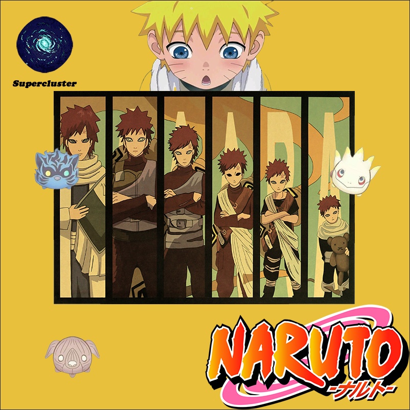 Naruto 火影忍者我爱罗之道復古牛皮紙海報酒吧咖啡館裝飾畫海報牆貼壁紙50 35cm 蝦皮購物