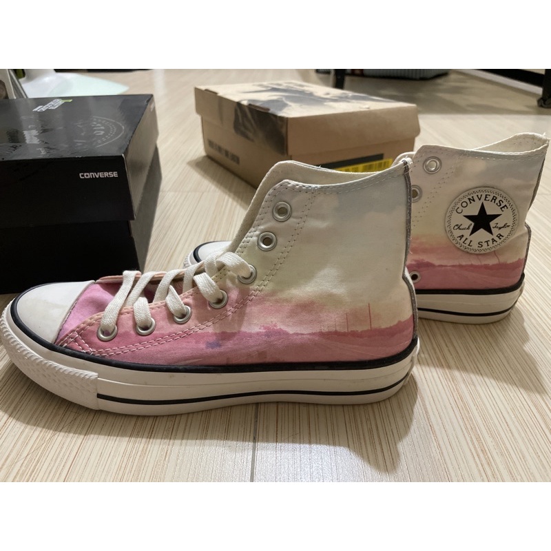 converse高筒粉漸層女性帆布鞋