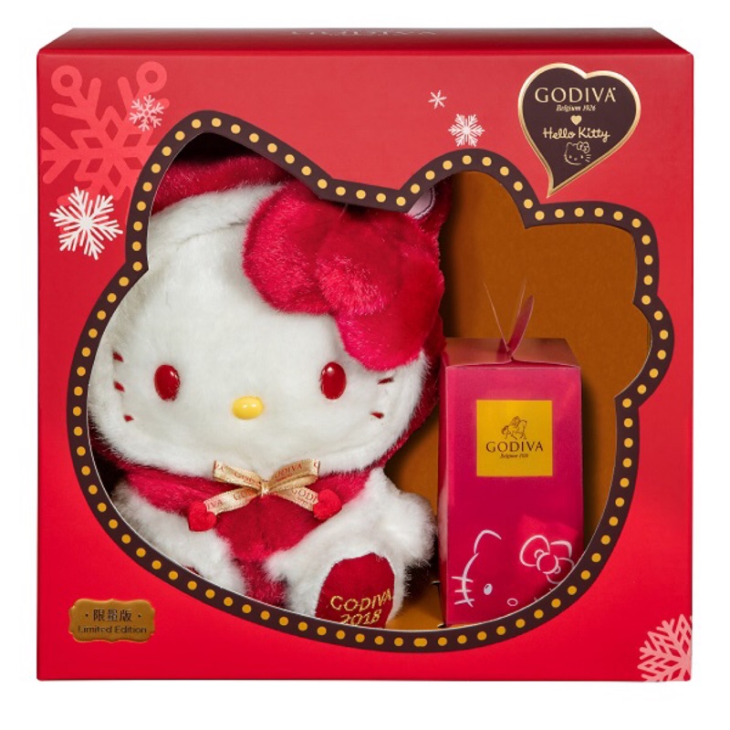 GODIVA 2018 Hello Kitty限量版G Cube松露巧克力8顆裝紅色斗篷