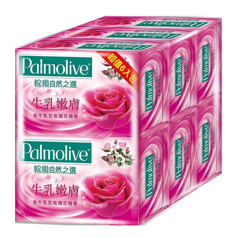 Palmolive棕欖 牛奶嫩膚香皂 115g x 6【家樂福】