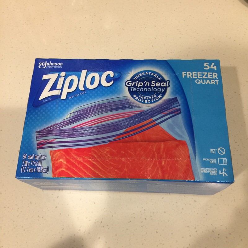 Ziploc 密保諾 雙層夾鏈冷凍保鮮袋 54入/盒 17.7*18.8公分 舒肥好幫手