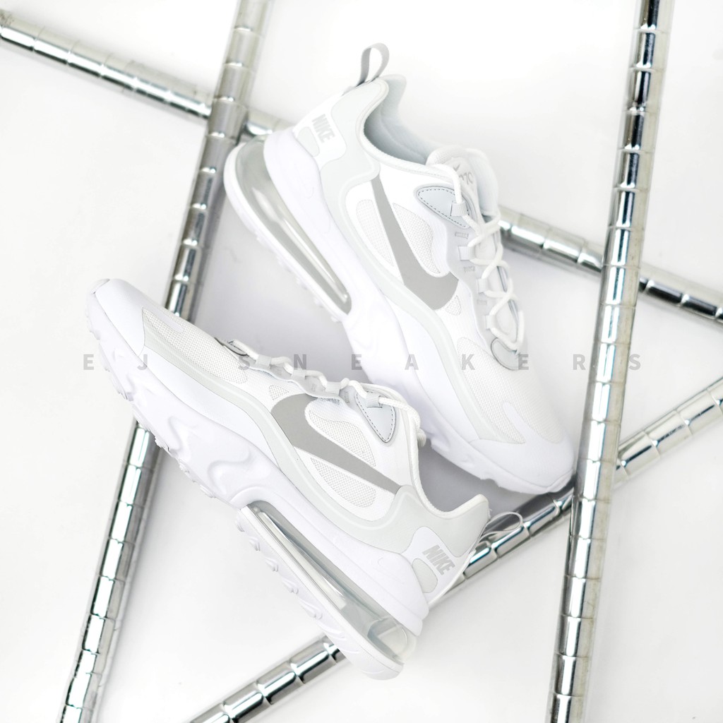 -EJ- 現貨 30cm / NIKE AIR MAX 270 REACT 白銀 白灰 全白 CV1632-100