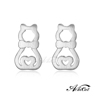 AchiCat．925純銀耳環．糖心貓．貓咪耳環．一對價格．GS6209