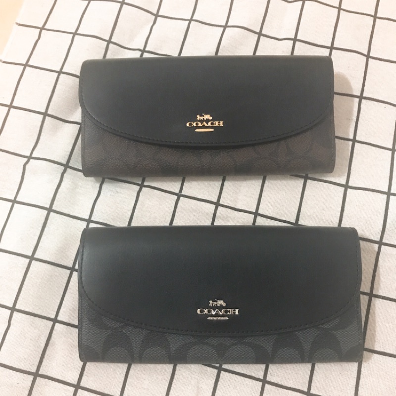 Coach 掀蓋信封薄長夾皮夾 加拿大代購coach正貨