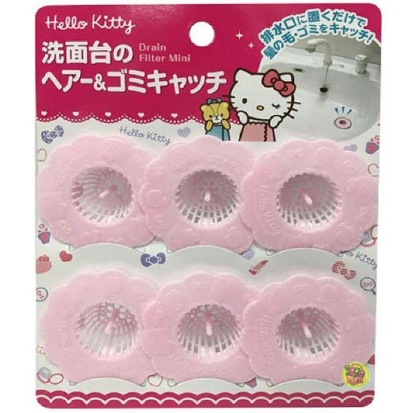 大創 Hello Kitty 洗手台 造型過濾網組 粉色6入 【樂購RAGO】 日本進口