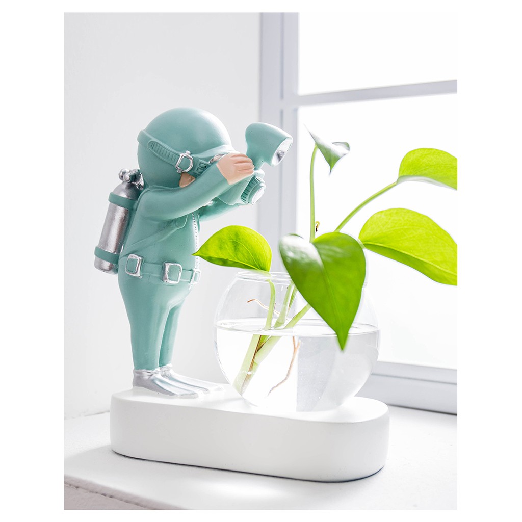 太空人水培植栽器具多肉植栽創意花盆創意花器創意盆栽新居賀禮 蝦皮購物