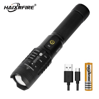 Haixnfire H31 XHP50 LED 強光手電筒 USB充電變焦 氙氣探照燈 防水野營釣魚遠射聚光燈