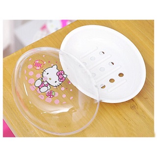 正版授權 韓國帶回 三麗鷗 HELLO KITTY 凱蒂貓 冰淇淋款 透明蓋肥皂盒 收納盒 肥皂盒 置物盒 浴室 廚房