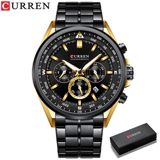 CURREN 時尚男士手錶不銹鋼頂級品牌奢華運動石英防水新款 8399B