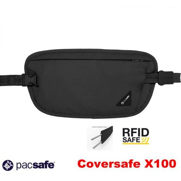 PacSafe Coversafe X100/X75 anti-RFID 隱藏式腰/側包，防信用卡側錄，國外旅行必備品!