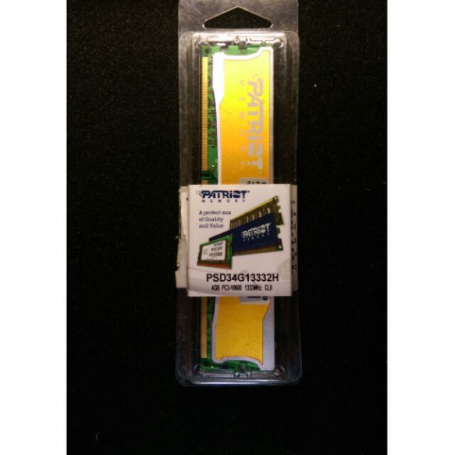 美商博帝 patriot 4G DDR3 1333 含散熱片終身保固記憶體