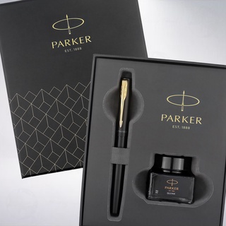 美國 派克 PARKER 新威雅系列鋼筆墨水禮盒組: 黑桿金夾