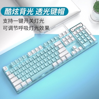 🔥免運費🔥中文注音 GX320Z 透明鍵帽白藍配色有線鍵盤滑鼠套組 電競鍵盤 薄鍵盤 文書鍵盤 遊戲鍵盤