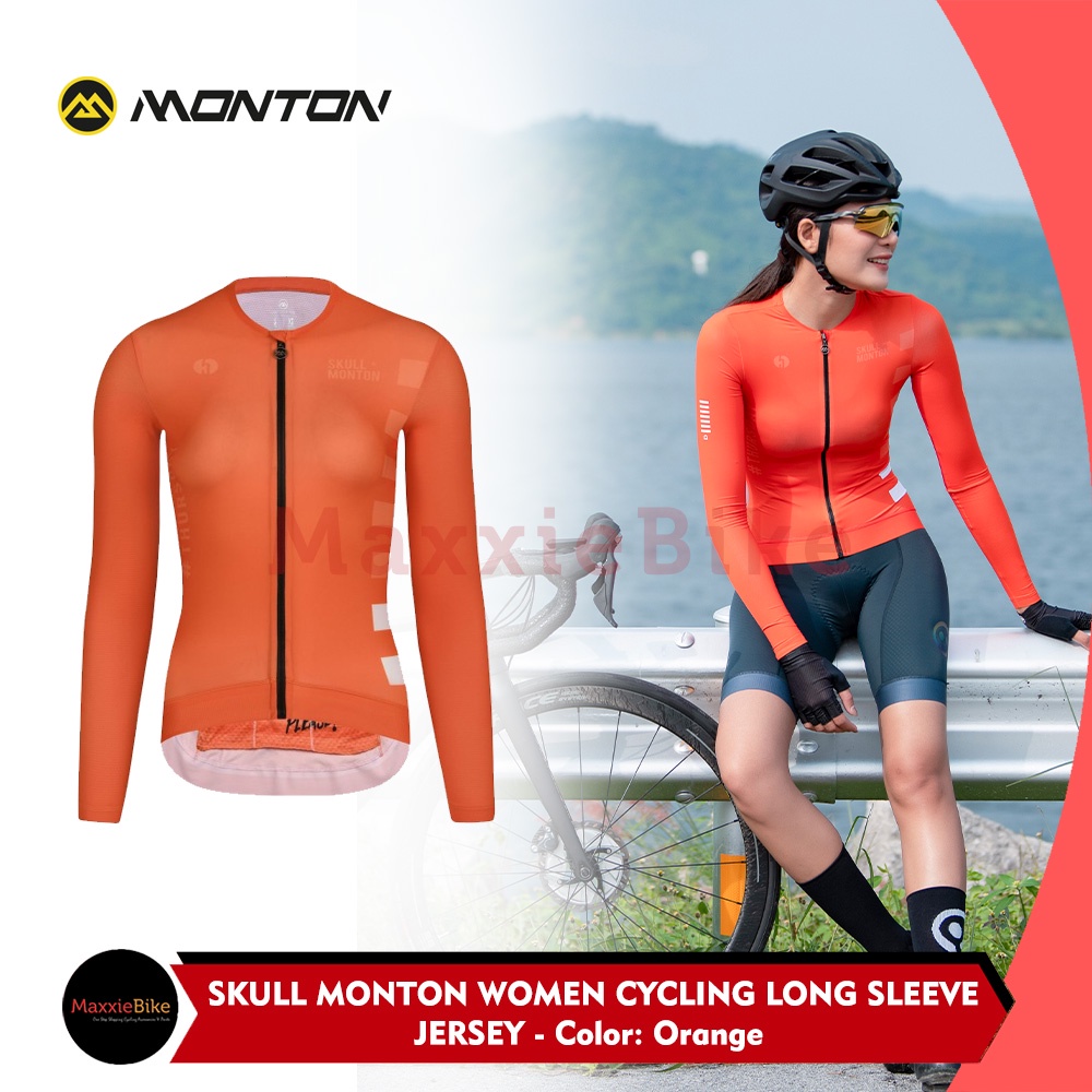 Skull Monton 女士自行車騎行服長袖星期四 II 橙色女士長袖騎行服