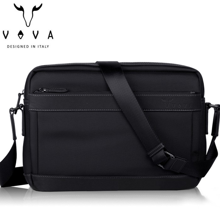 VOVA 羅迪系列橫式大斜背包/側背包 VA124S03BK 黑色（A4文件可）