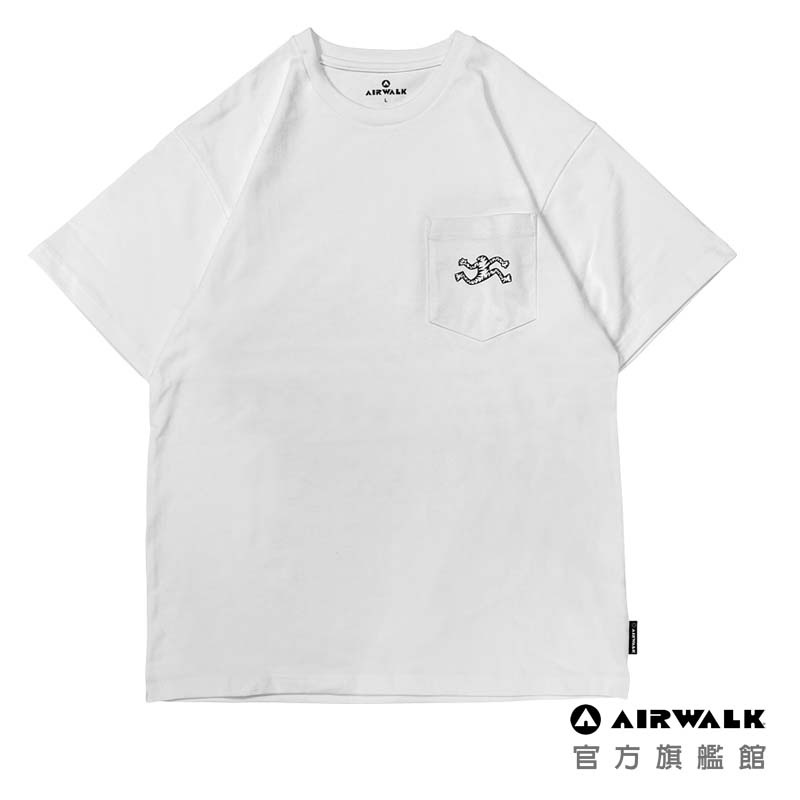 AIRWALK 純棉重磅T AW51510 美版 落肩 口袋 寬鬆 短袖 T恤 情侶 潮流百搭
