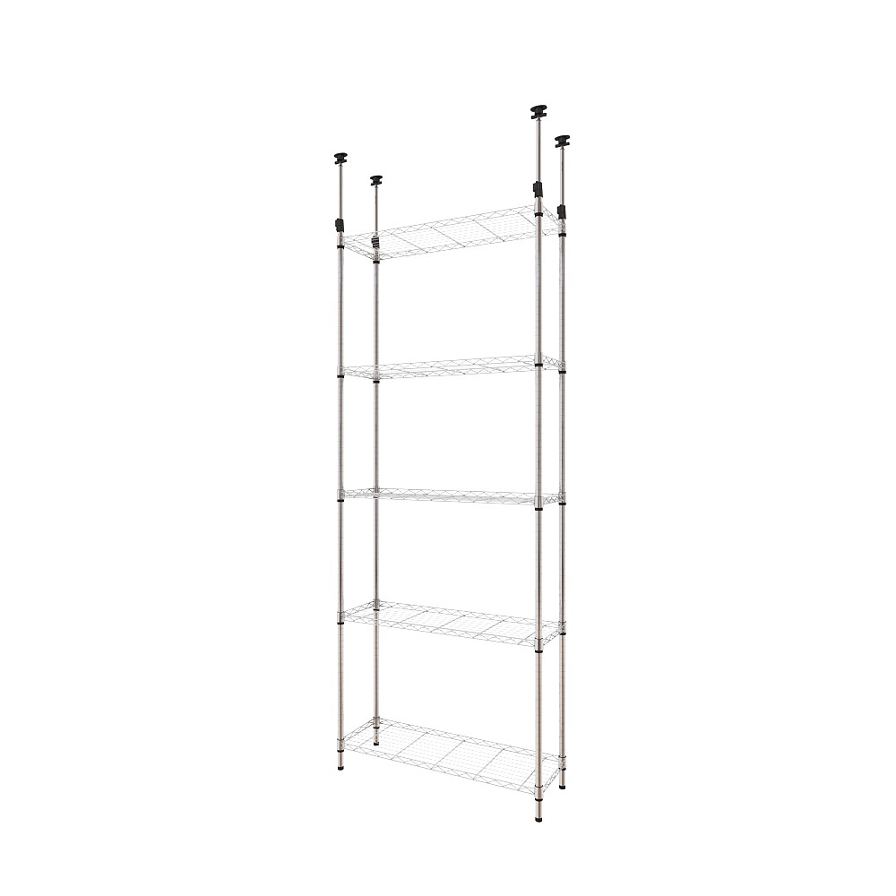 特力屋頂天立地鍍鉻凹網五層架寬90*深30*高235-295公分