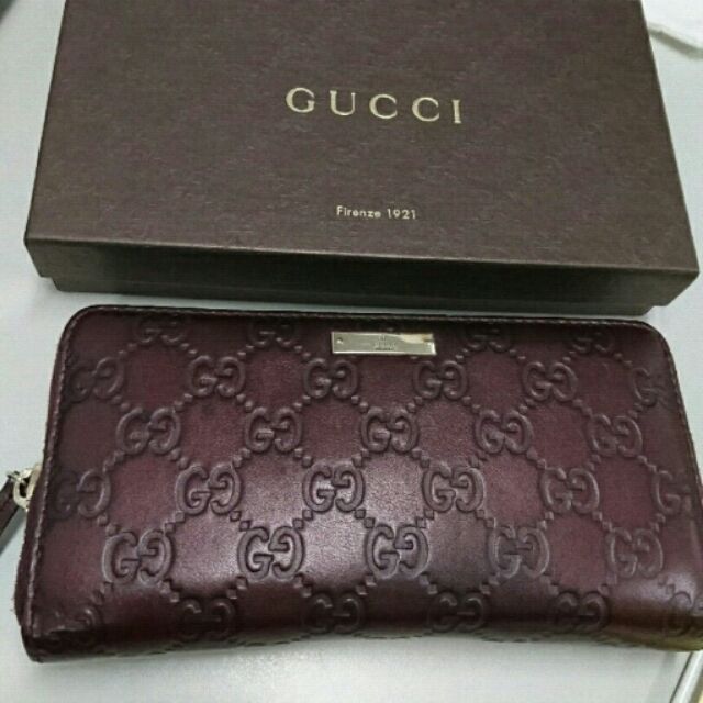 Gucci 茶紫色長夾