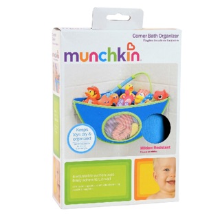 Munchkin 洗澡玩具牆角收納袋(不含玩具）藍/粉