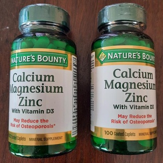 🌿【Nature's Bounty自然之寶】鈣鎂鋅+維生素D3 100粒 Calcium Magnesium Zinc