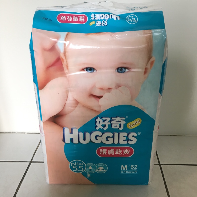 Huggies 好奇 ［送紫白金M］全新護膚乾爽紙尿褲M 62片/包