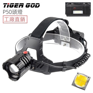 【現貨熱賣】2021新款P50高亮LED頭燈 usb充電鋁閤金變焦18650戶外釣魚頭戴燈 9MPY