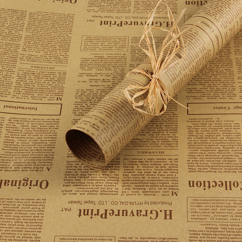 包裝紙花束包花紙牛皮紙背景復古英文報紙拍照鮮花包裝紙花店包裝材料新品特惠現貨 蝦皮購物