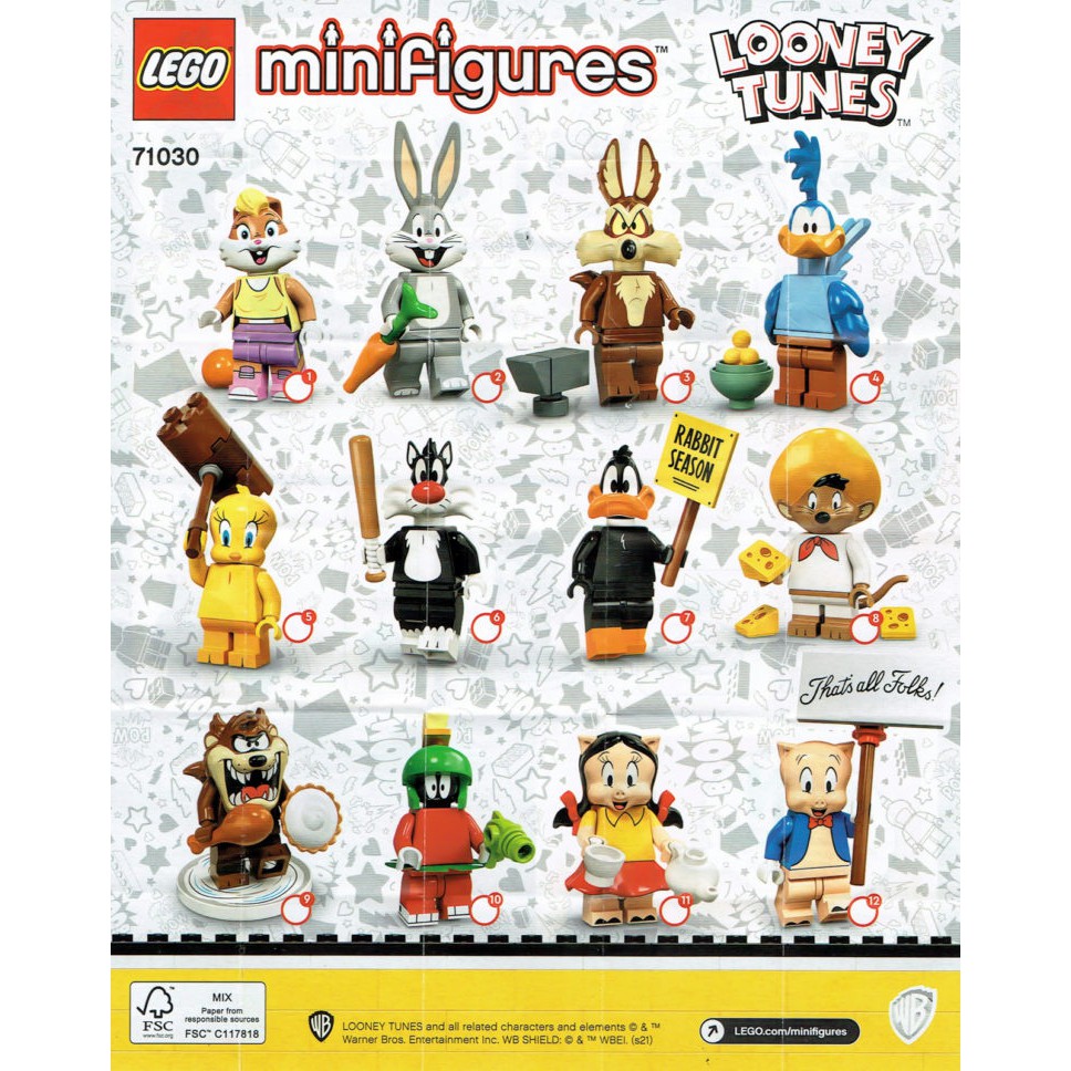 LEGO 71030 Looney Tunes alle Minifiguren Bugs Bunny Lola Bunny Daffy Duck N5/21 