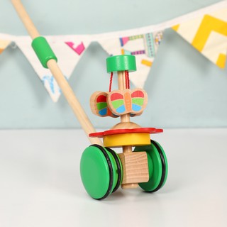 嬰兒兒童玩具✟✿木質兒童學步助步手推車旋轉蝴蝶動物單桿手推玩具寶寶拖拉學步車11