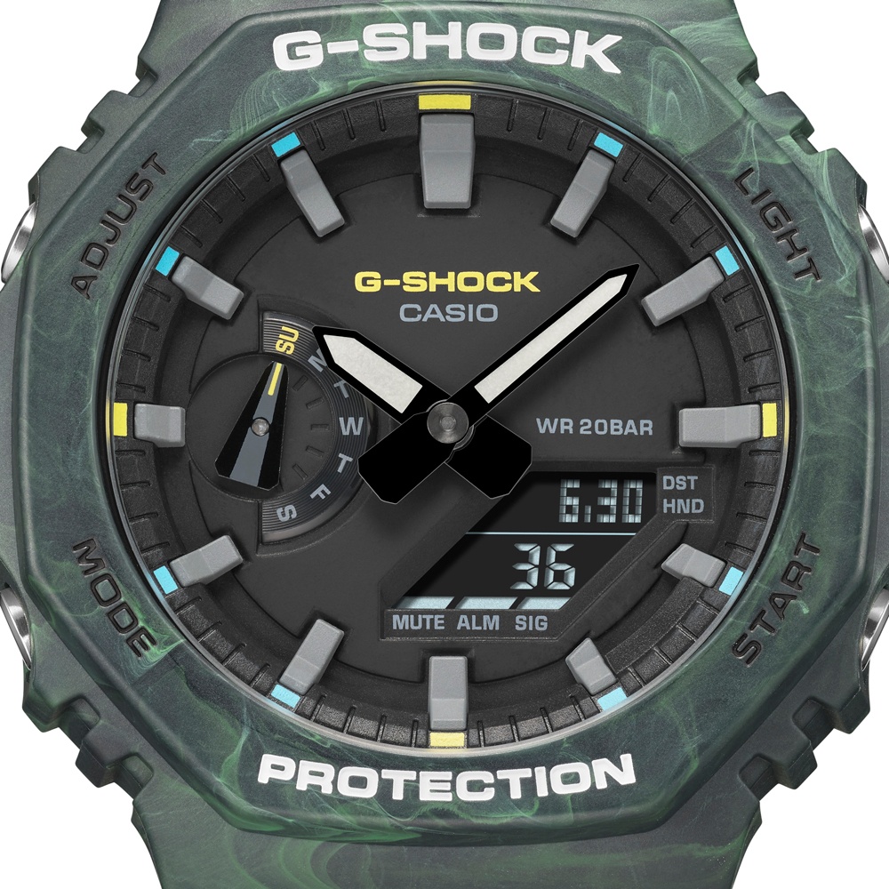 CASIO卡西歐 G-SHOCK 神秘森林 雨林綠 八角形錶殼 GA-2100FR-3A_45.4mm