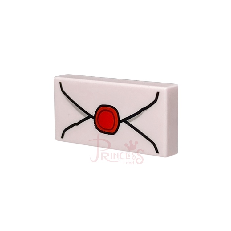 公主樂糕殿 LEGO 樂高 21322 梭魚灣 1X2 信封 信件 紅色蠟封 白色 3069bpb0779 A325