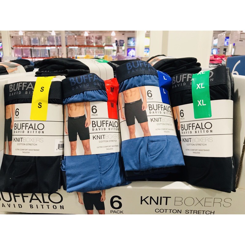 Buffalo 男彈性平口褲內褲 6入/Buffalo Men'S Boxer 6 Pack S~XL 123116