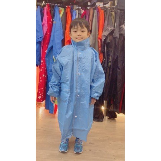 606前開兒童雨衣，一件式，素色( 粉 / 藍 / 黃 )