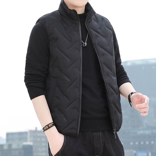 KK男裝 臺灣現貨 馬甲背心男 立領馬甲背心秋冬季男士 韓版緊身 潮流厚款保暖無袖棉衣男裝外套潮