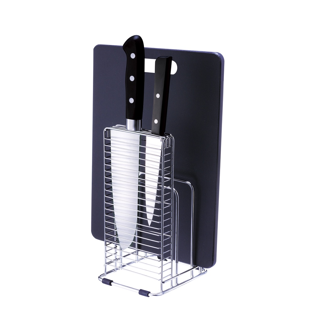 日本ASVEL-SPOSE 不鏽鋼砧板刀具架 / 廚房置物收納 桌上型菜刀架 通風瀝水 多功能