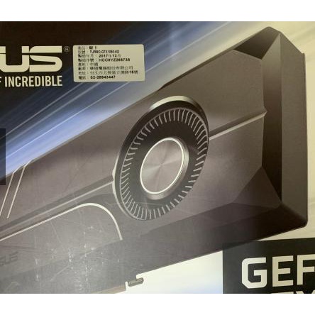 二手 顯示卡 華碩 1060 ASUS-TURBO-GTX1060 6G