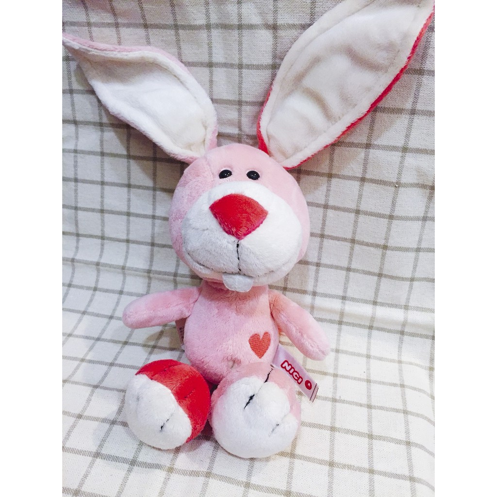 NICI德國亞洲限量商品粉紅撲克娃娃 兔子 二手