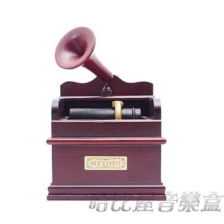 【哈比屋音樂盒】滾筒式留聲機音樂盒 古典 復古 懷舊
