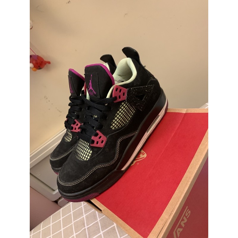 （二手）air jordan 4 retro 30th gg aj4 黑紫 潑墨 螢光 705344-027