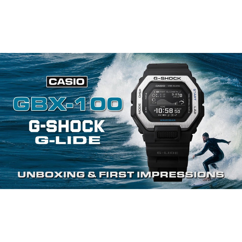 &lt;秀&gt;CASIO專賣店公司貨附保證卡及發票G-SHOCK 潮汐圖，月亮數據，GBX-100-1 衝浪者的最愛