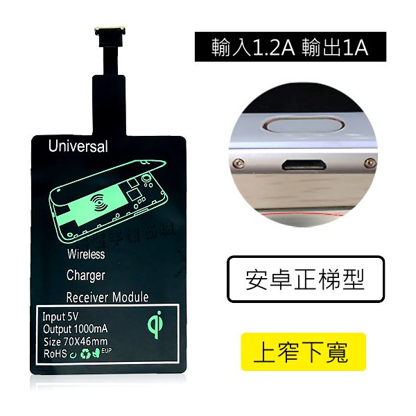 優質平價商城 安卓Micro 通用型 無線充電感應貼片(A)正梯型 (B)倒梯型