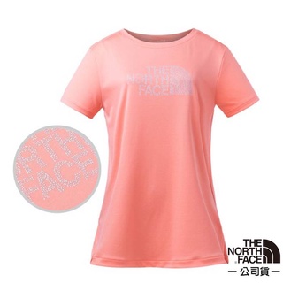 【美國 The North Face】女款 FlashDry 閃電快乾短袖圓領快排衫/特價6折/橘 3GCG