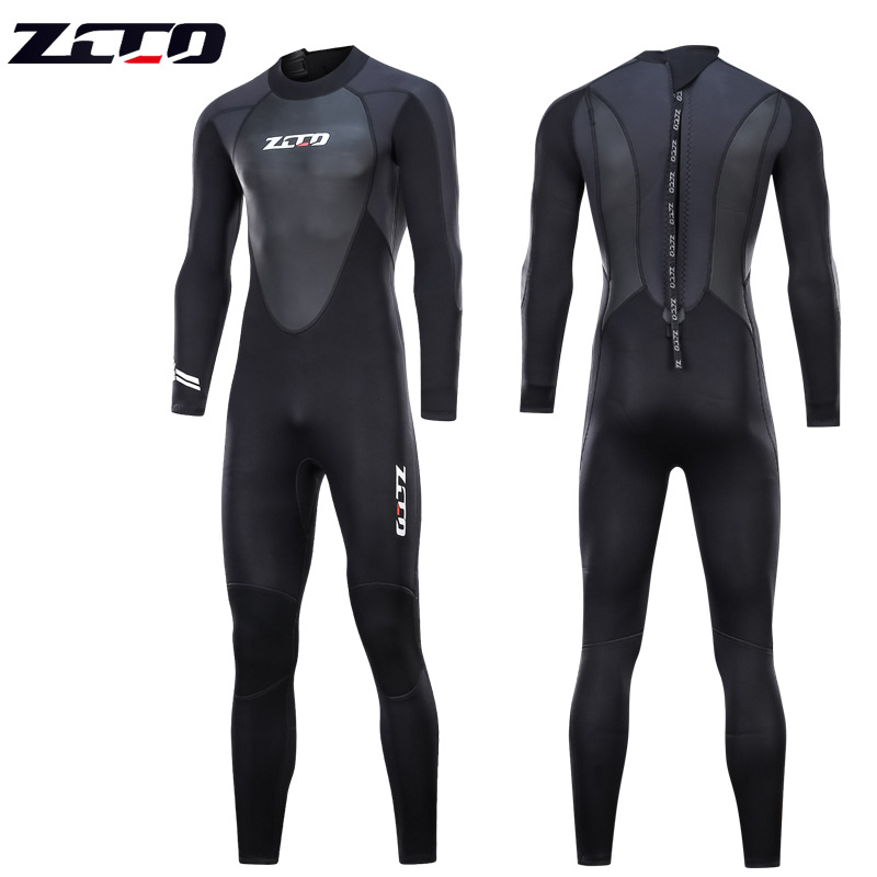 大水牛戶外用品 ZCCO 男式3mm潛水服 氯丁橡膠加厚 保暖 遊泳潛水衣 深浮潛 3mm連體防寒衣