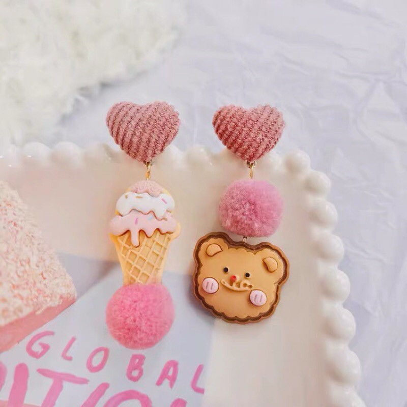 可愛餅乾耳環- 🐰兔兔款🐻小熊款
