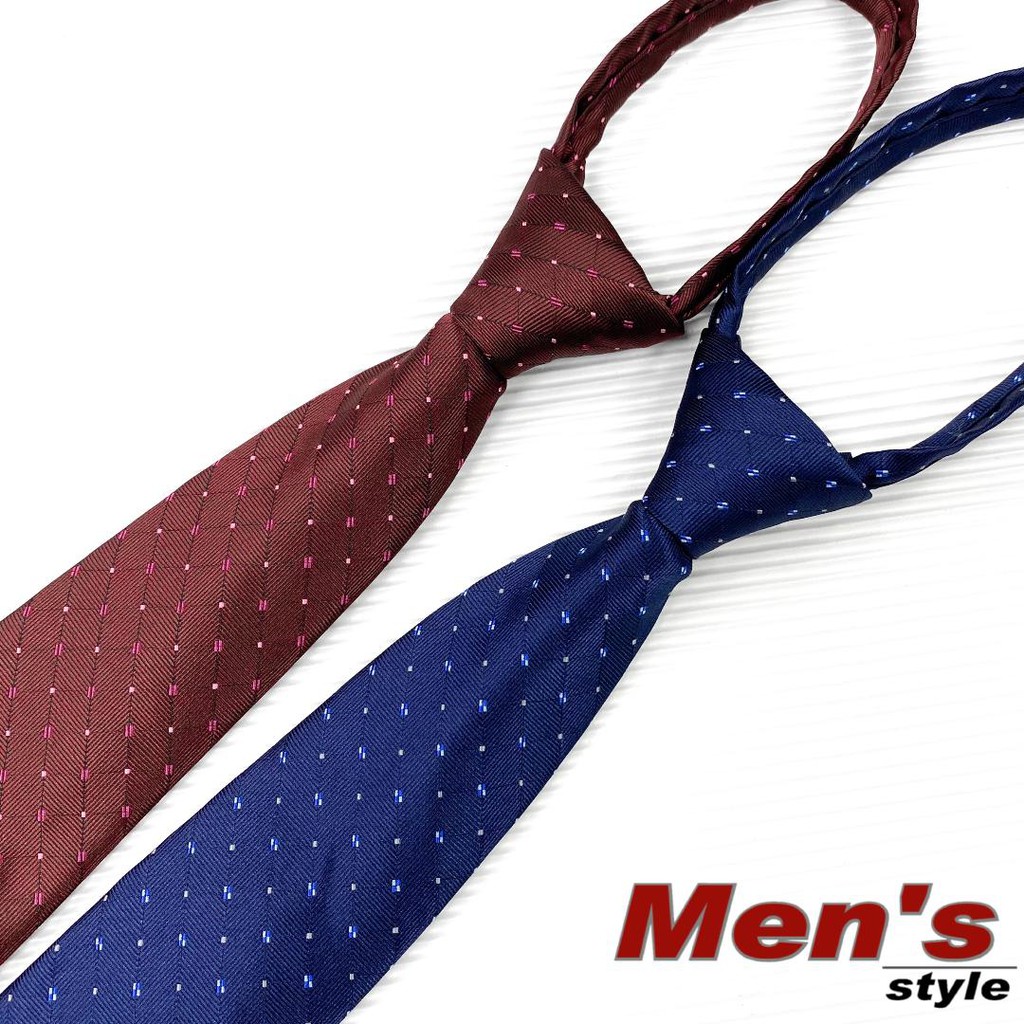 【vivi領帶家族】手打拉鍊可選擇新款斜紋點點領帶 7cm（二色-藍、紅）